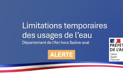 Limitations temporaires des usages de l’eau, Préfecture de l&rsquo;Ain